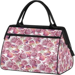 Pomegranate Fruit Travel Duffel Bag Sports Travel Duffel Bag Waterproof Durable Large Gym Tote Bag Weekender Overnight Bag for Women Travel Gym Yoga