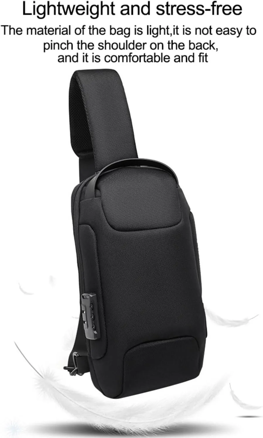 Portable Storage Bag Carry Case for ROG Ally/Steam Deck/Switch Handheld Game Console Daily Travel Crossbody/Shoulder Protective Bag with Anti-Theft Lock,USB Charging Port (Black)