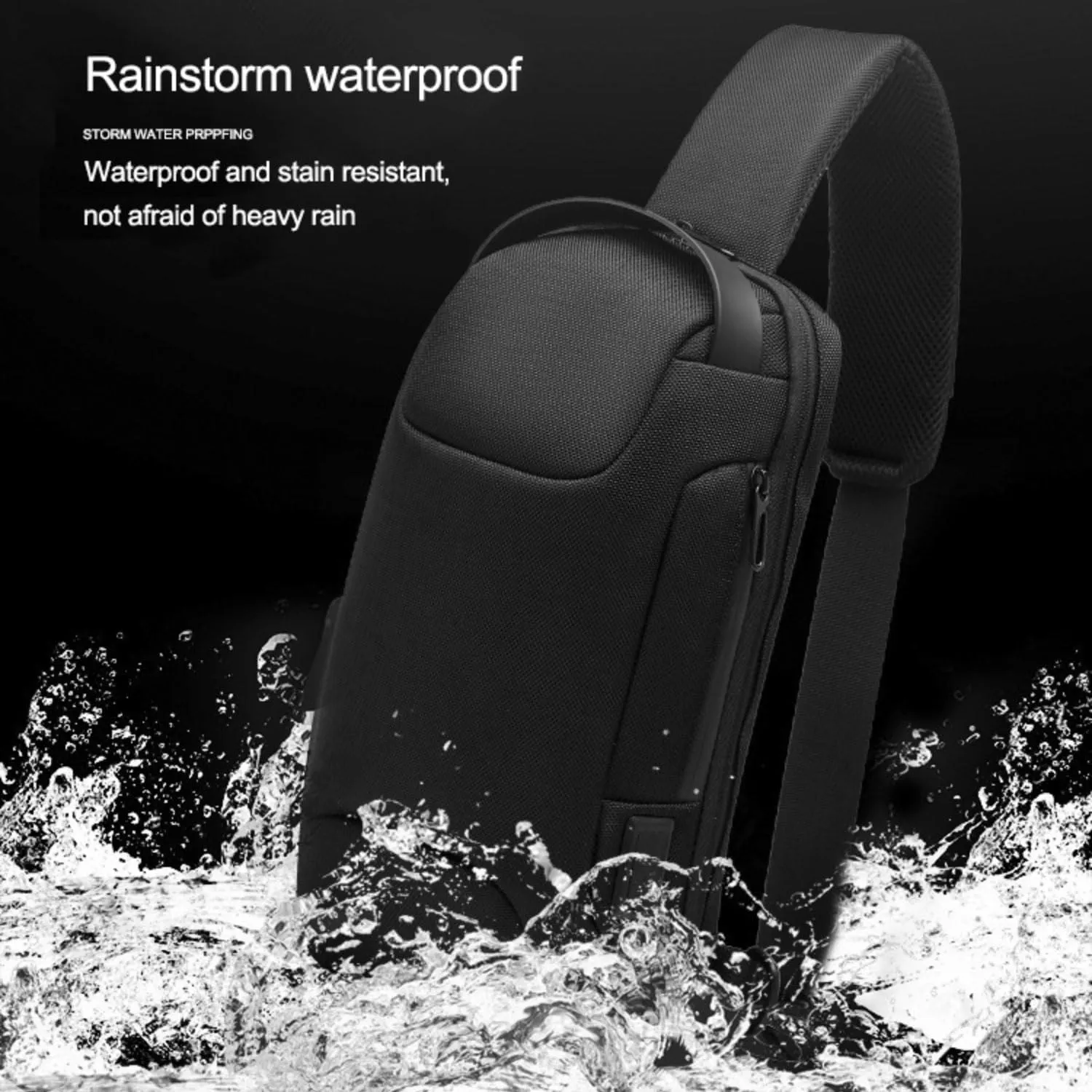 Portable Storage Bag Carry Case for ROG Ally/Steam Deck/Switch Handheld Game Console Daily Travel Crossbody/Shoulder Protective Bag with Anti-Theft Lock,USB Charging Port (Black)
