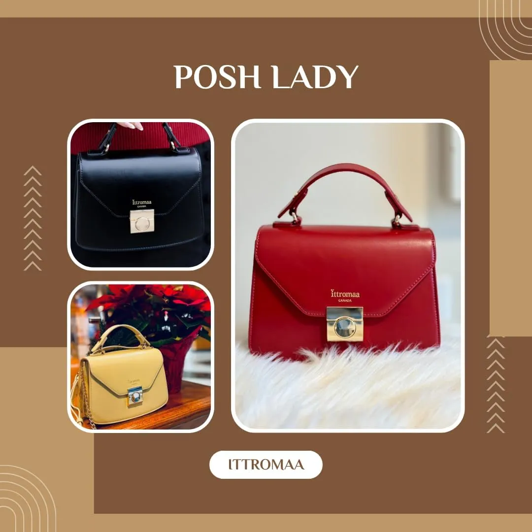 ‘Posh Lady’ Women’s Luxury Handbag – Versatile Vegan, Stylish Chain Strap Sling Shoulder Bag For Girls And Women