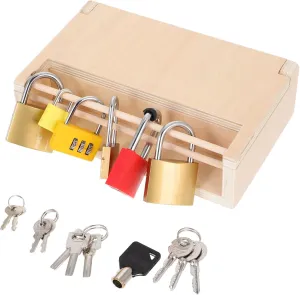 Practical Life Toys Wooden Lock Box Intellectual Development Parent Child Engagement