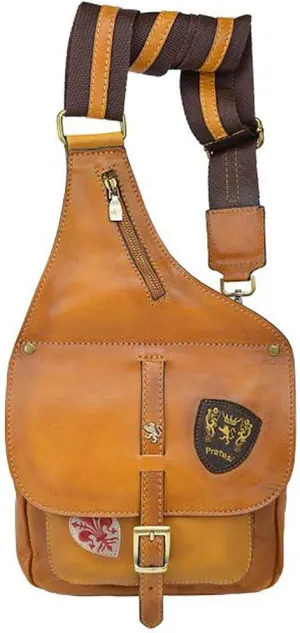 Pratesi Bisaccia leather cross-body bag - B135/PE Bruce (Cognac)