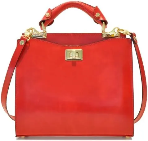 Pratesi Leather Bag for Women Anna Maria Luisa de' Medici Medium in cow leather - Radica Sky-Blue Made in Italy