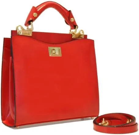 Pratesi Leather Bag for Women Anna Maria Luisa de' Medici Medium in cow leather - Radica Sky-Blue Made in Italy