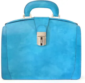 Pratesi Leather Bag Miss Brunelleschi R120/29T Bag in cow leather - Radica Sky-Blue Made in Italy