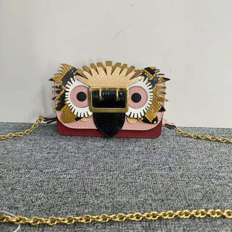 Preloved Burberry Animal Motif Multicolor Chain Crossbody Bag