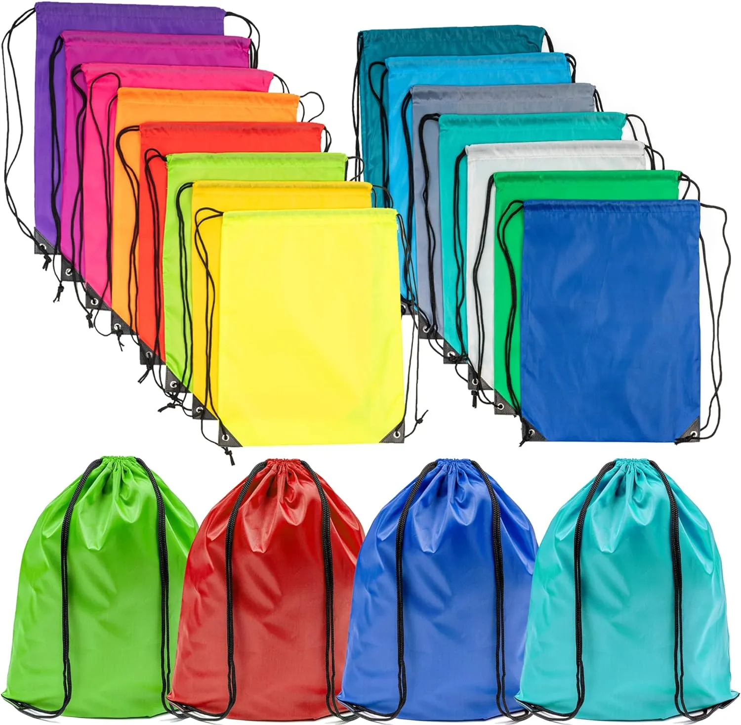 Premium Drawstring Bags in Assorted Colours (Multi-Pack)