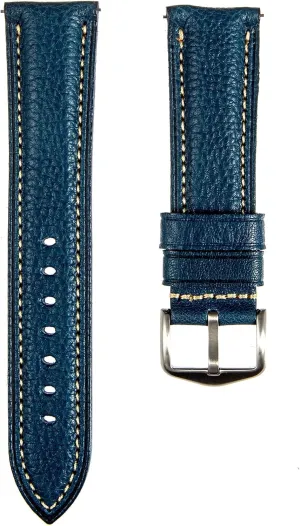 Premium Minerva Box Leather Watch Band - Luxury Italian Leather MBox Watch Strap from Badalassi Carlo tanneries- Quick-Release - 18mm, 20mm, 22mm, 24mm