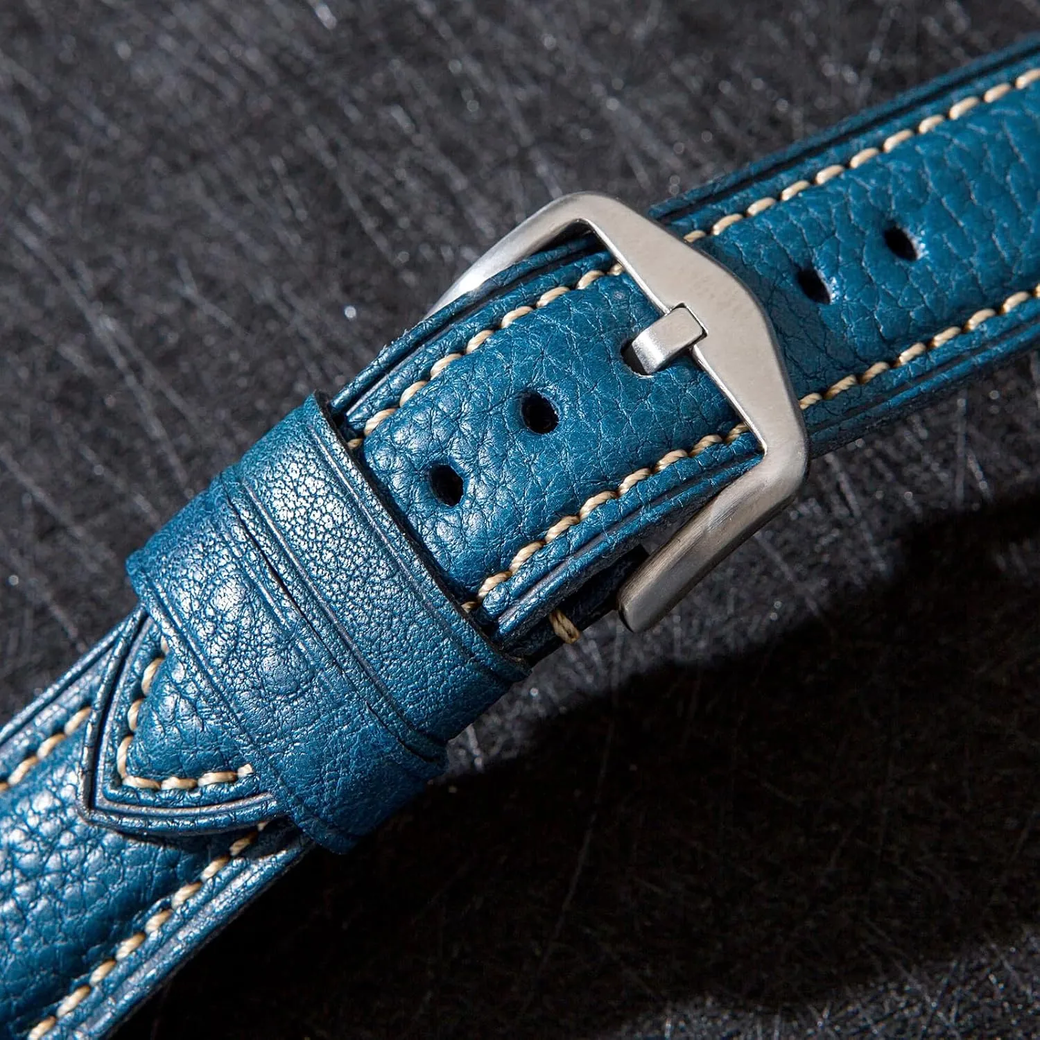 Premium Minerva Box Leather Watch Band - Luxury Italian Leather MBox Watch Strap from Badalassi Carlo tanneries- Quick-Release - 18mm, 20mm, 22mm, 24mm