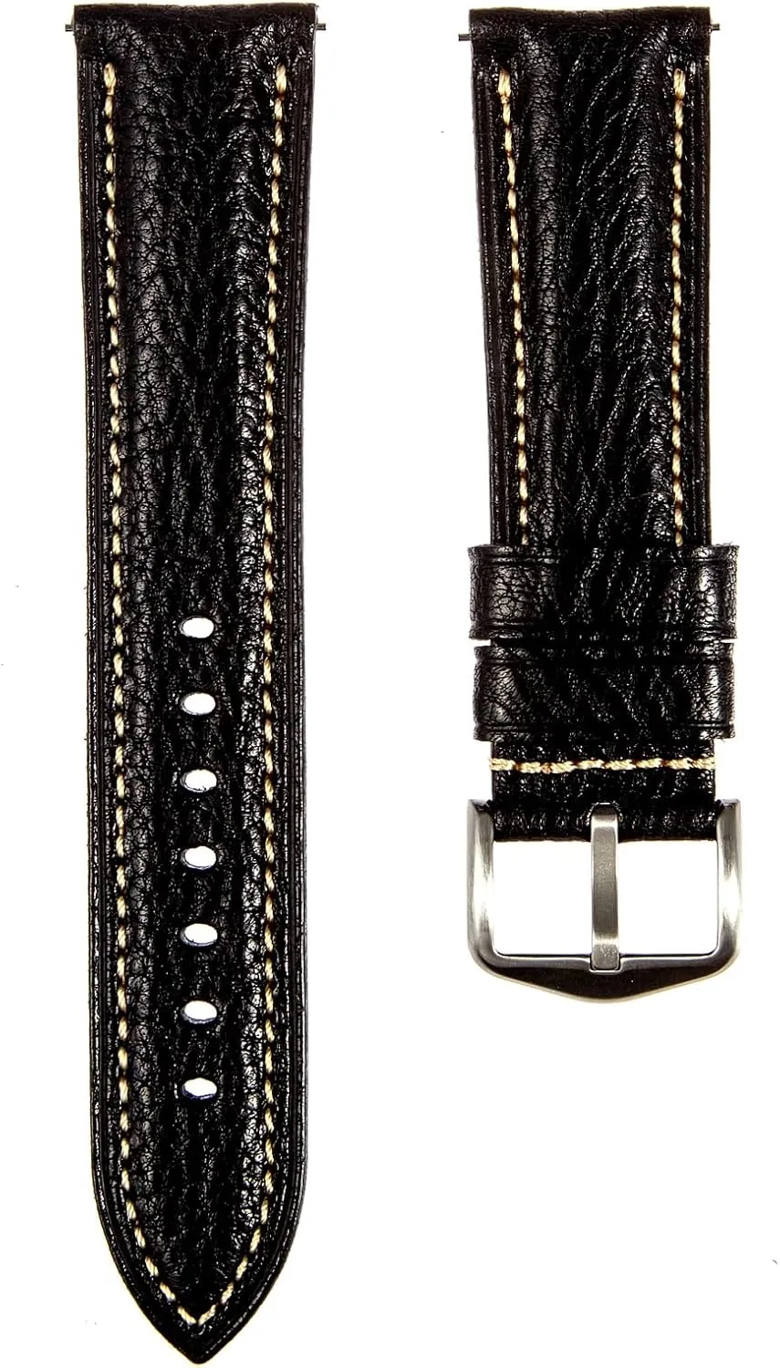 Premium Minerva Box Leather Watch Band - Luxury Italian Leather MBox Watch Strap from Badalassi Carlo tanneries- Quick-Release - 18mm, 20mm, 22mm, 24mm
