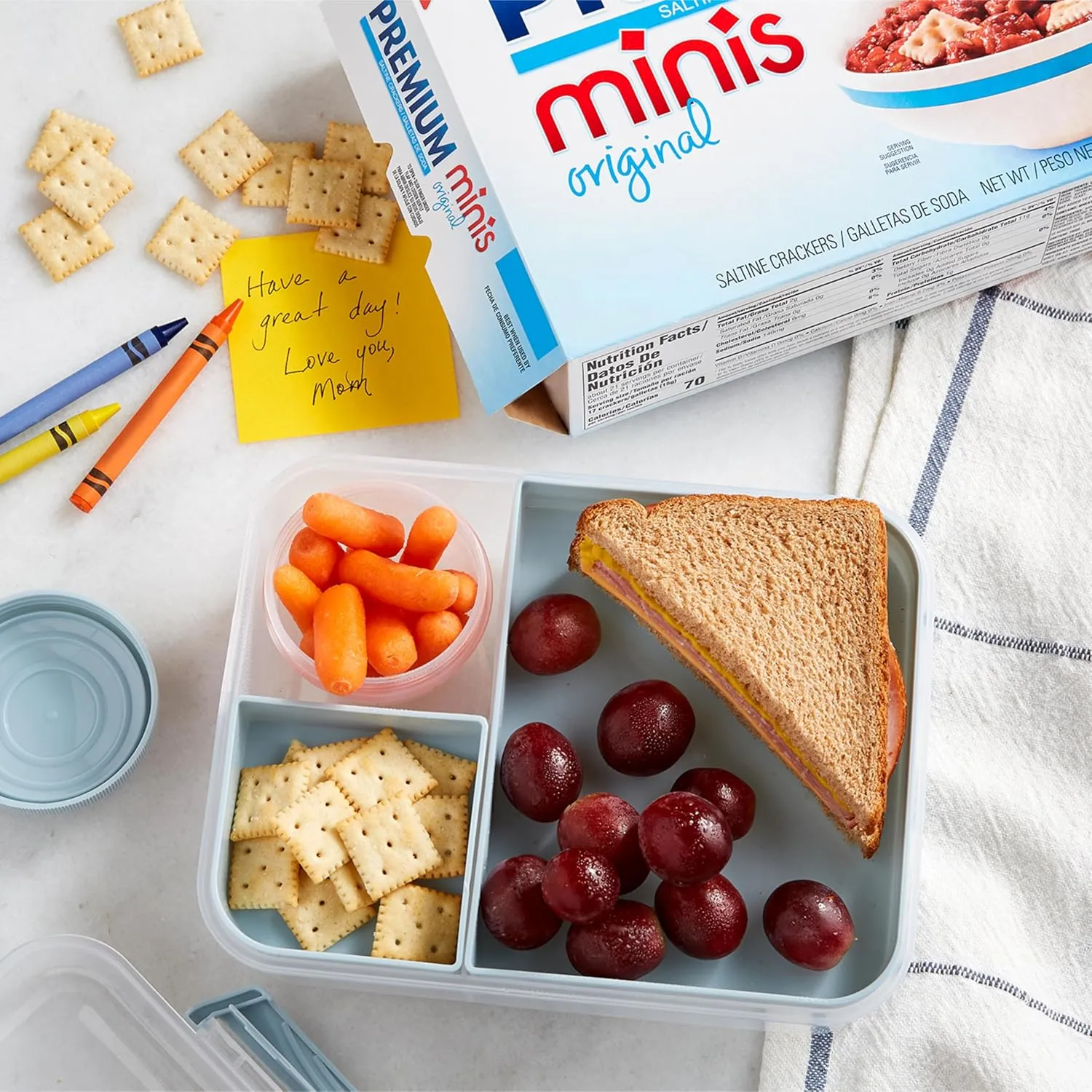 Premium Original Mini Saltine Crackers, Lunch Snacks, Bulk Snacks, 6 - 11 oz Boxes