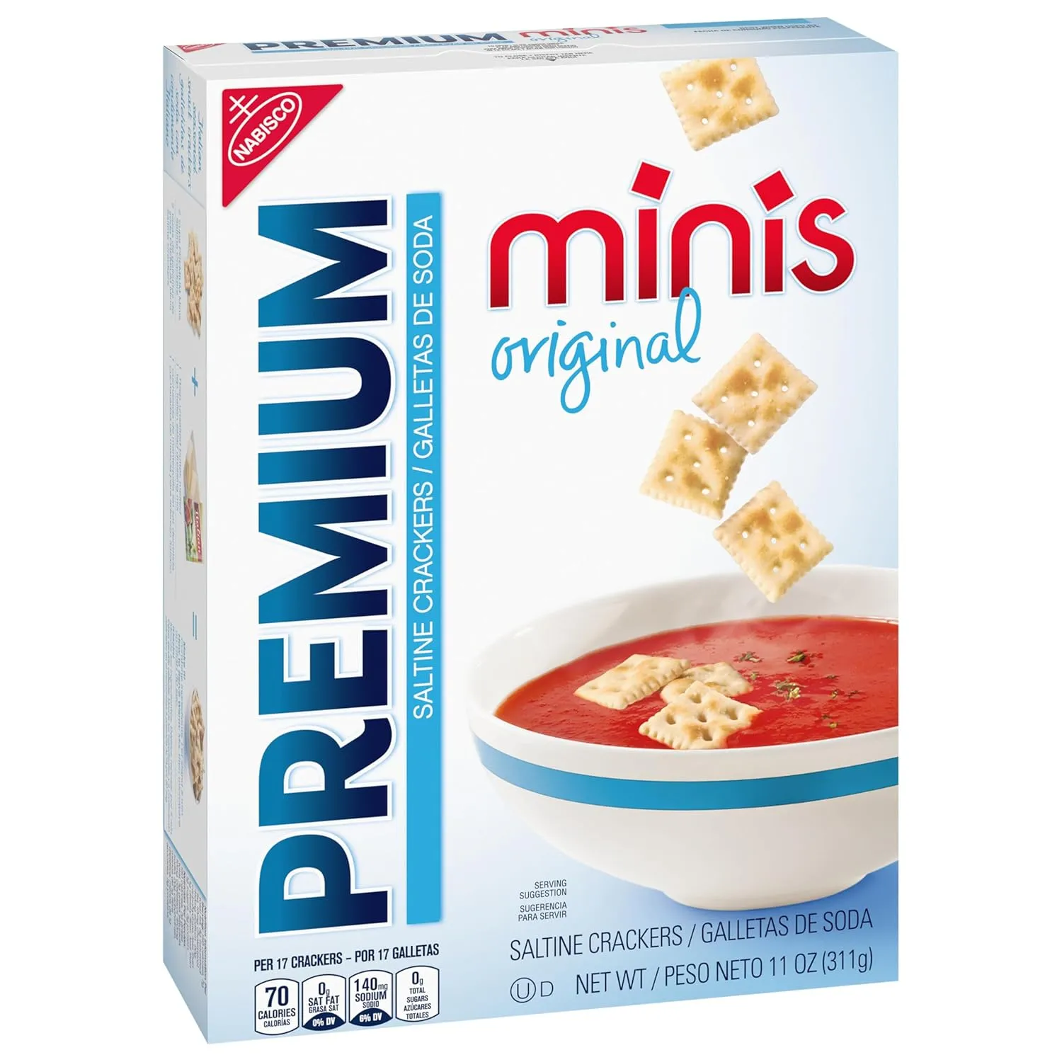 Premium Original Mini Saltine Crackers, Lunch Snacks, Bulk Snacks, 6 - 11 oz Boxes