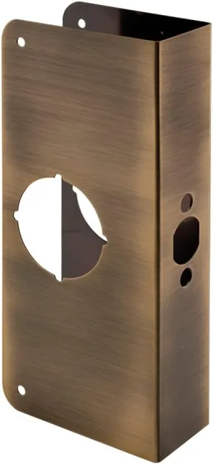 Prime-Line U 9569 Brass Lock and Door Reinforcement Plate for 1-3/4 In. Thick Doors, Brass Finish (Single Pack)