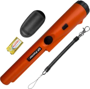Pro GP-Pointers Metal Detector Pinpointer – Waterproof 360° High Accuracy Search Probe for Treasure Hunting, Professional Handheld Pinpointer Wand, with 9V Battery (Vibrant Orange)