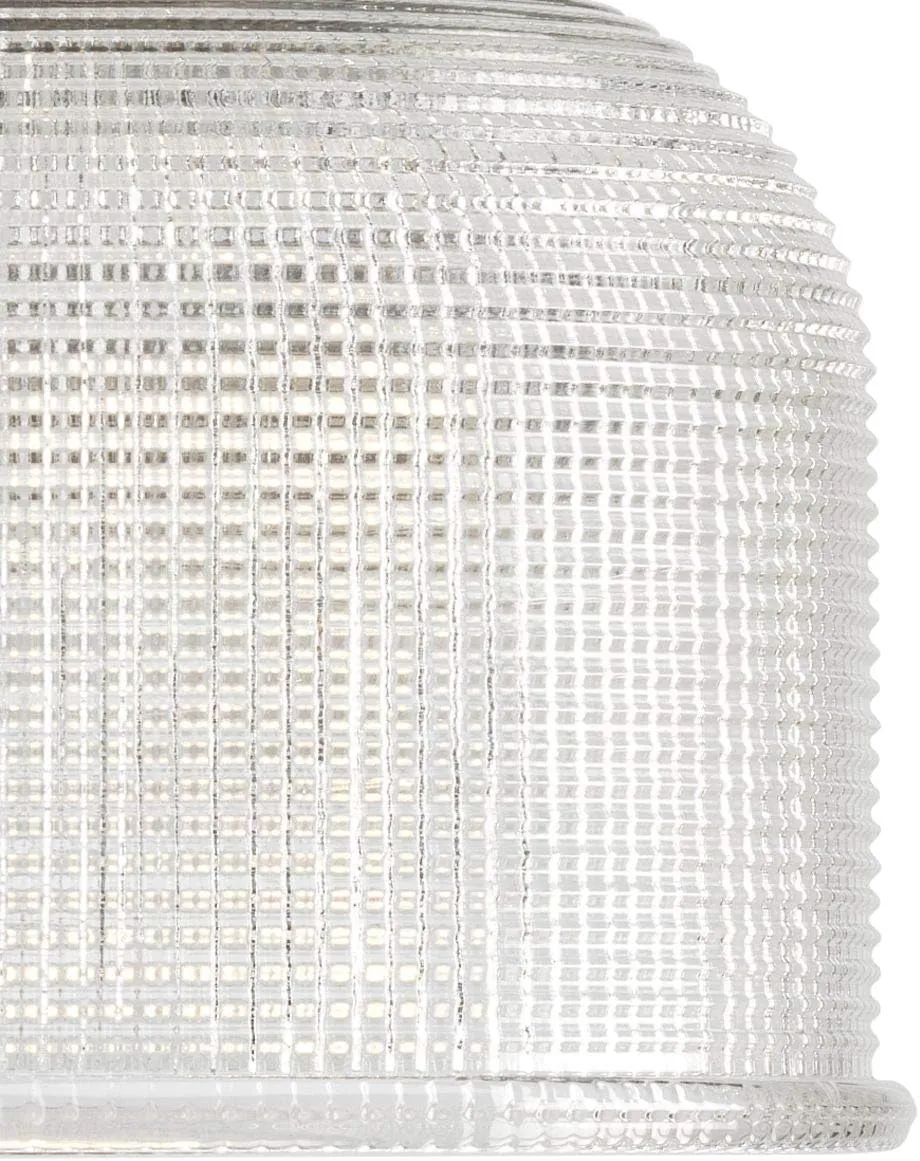 Progress Lighting P2992-81 Archie Collection Clear Double Prismatic Glass Coastal Bath Vanity, 3-Light, Antique Nickel