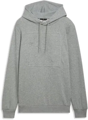 PUMA Mens Essential Cat Embossed Hoodie Athletic Outerwear Casual - Grey - Size M