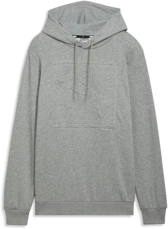 PUMA Mens Essential Cat Embossed Hoodie Athletic Outerwear Casual - Grey - Size M