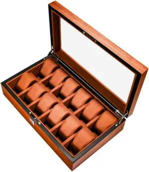 Pure Natural Solid Wood sunroof Mechanical Watch Storage Box with Lockable Hand Watch Display Box Watch Collection Box