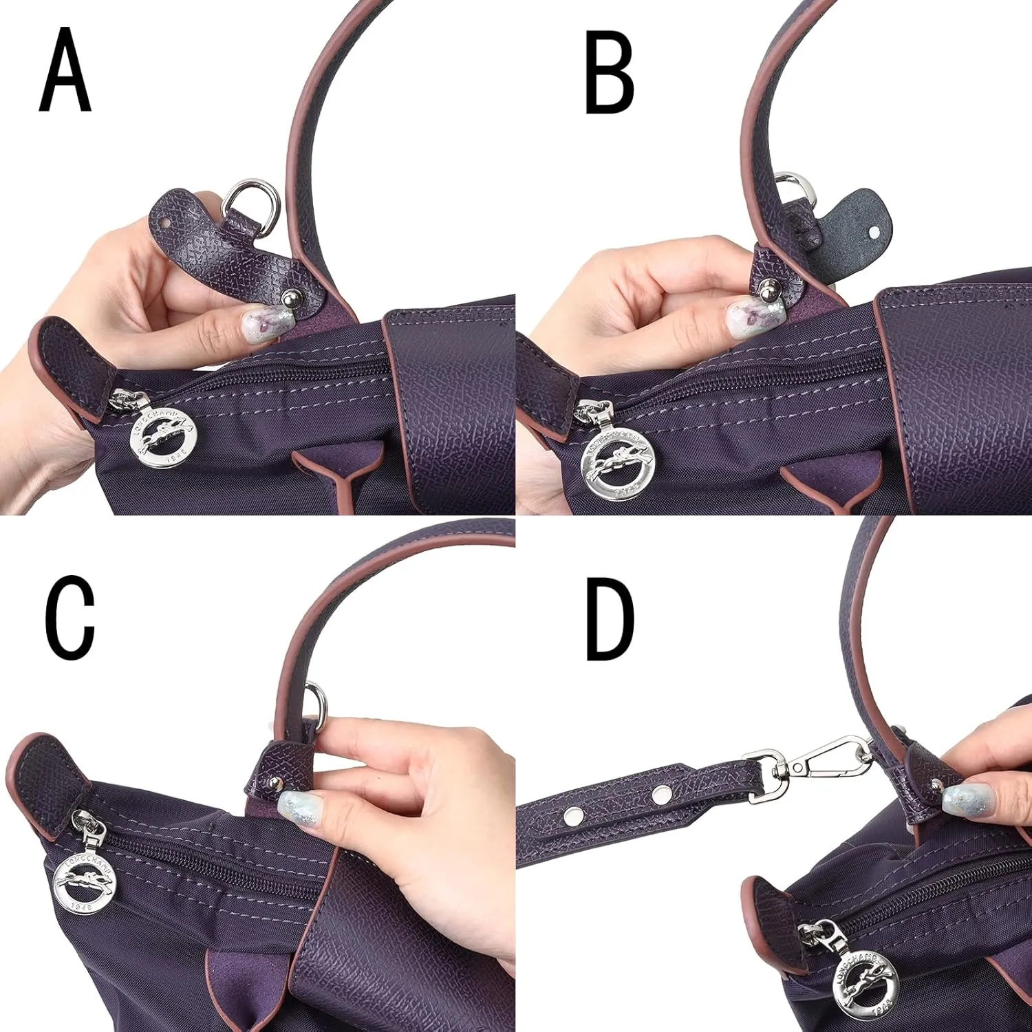 Purse Straps Replacement, Leather Handbag Crossbody Shoulder Strap Kit Adjustable for Small Tote Bag Women