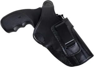 Pusat Holster Premium Leather IWB and OWB Belt Holster for Revolver 357 MAG 2.5 inch Colt Python, Dan Wesson, Ruger GP100, Rossi 971, Smith Wesson 686, Taurus 66 Right Hand