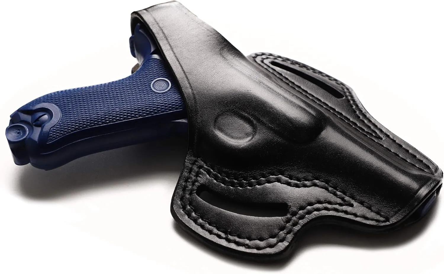 Pusat Holster Premium Leather Thumb Break Belt Holster 4 inch for Luger P08 Parabellum Right Hand