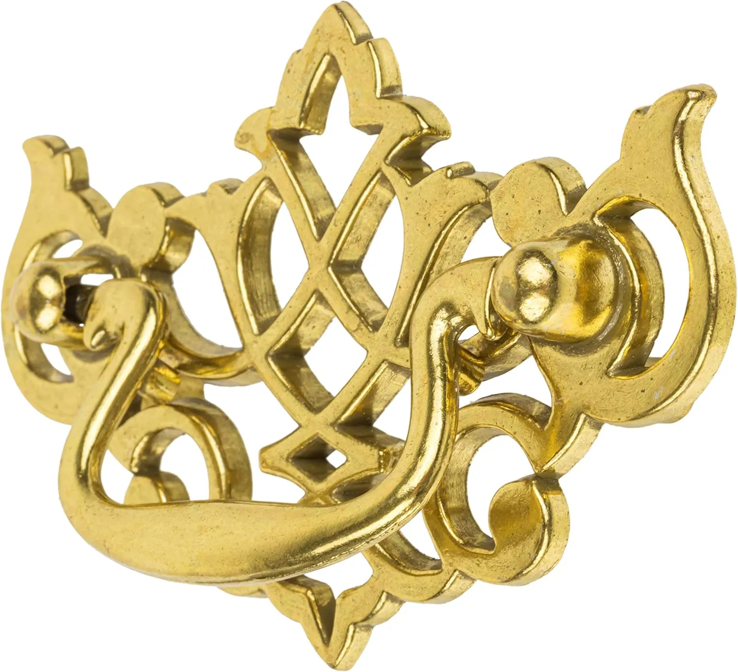 Queen Anne Chippendale Satin Brass Drawer Bail Pull | Centers: 2-1/2" | Handle for Antique Cabinet Door, Dresser Drawer, Desk | Furniture Reproduction Hardware | BP11-DB (10)