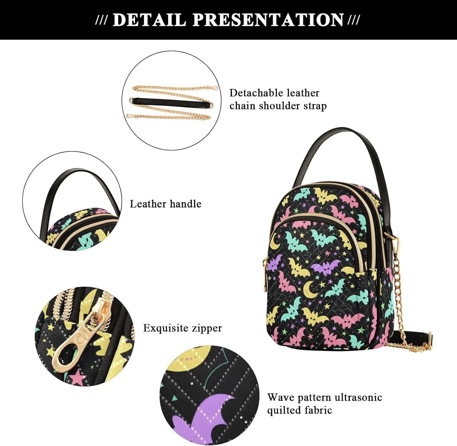 Quilted Crossbody Bags for Women Trendy, Women's Crossbody Handbags Butterfly Travel Cell Phone Purses Bags