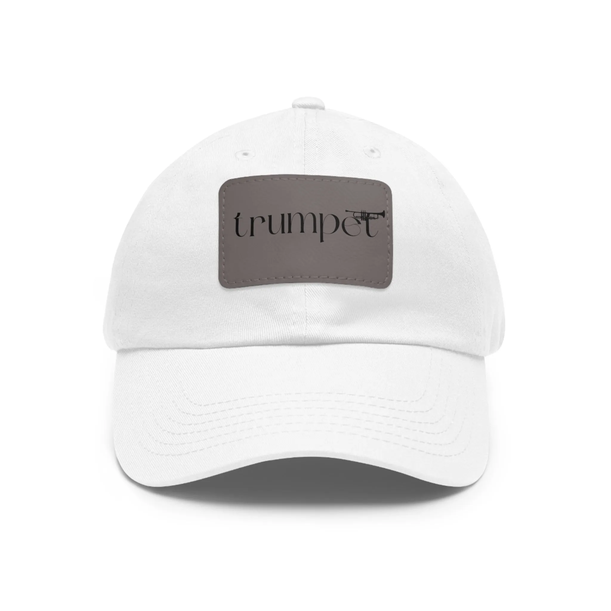 "Trumpet" Dad Hat with Leather Patch (Rectangle)