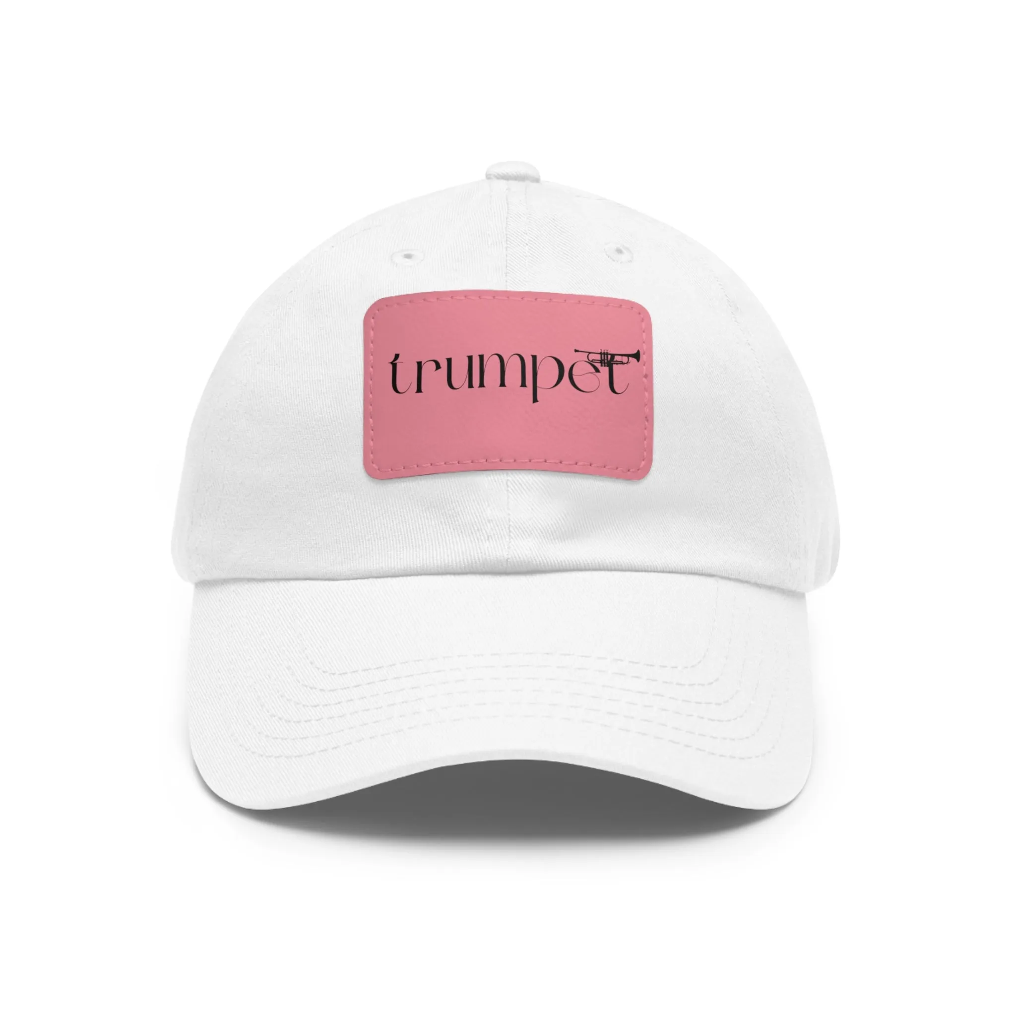 "Trumpet" Dad Hat with Leather Patch (Rectangle)