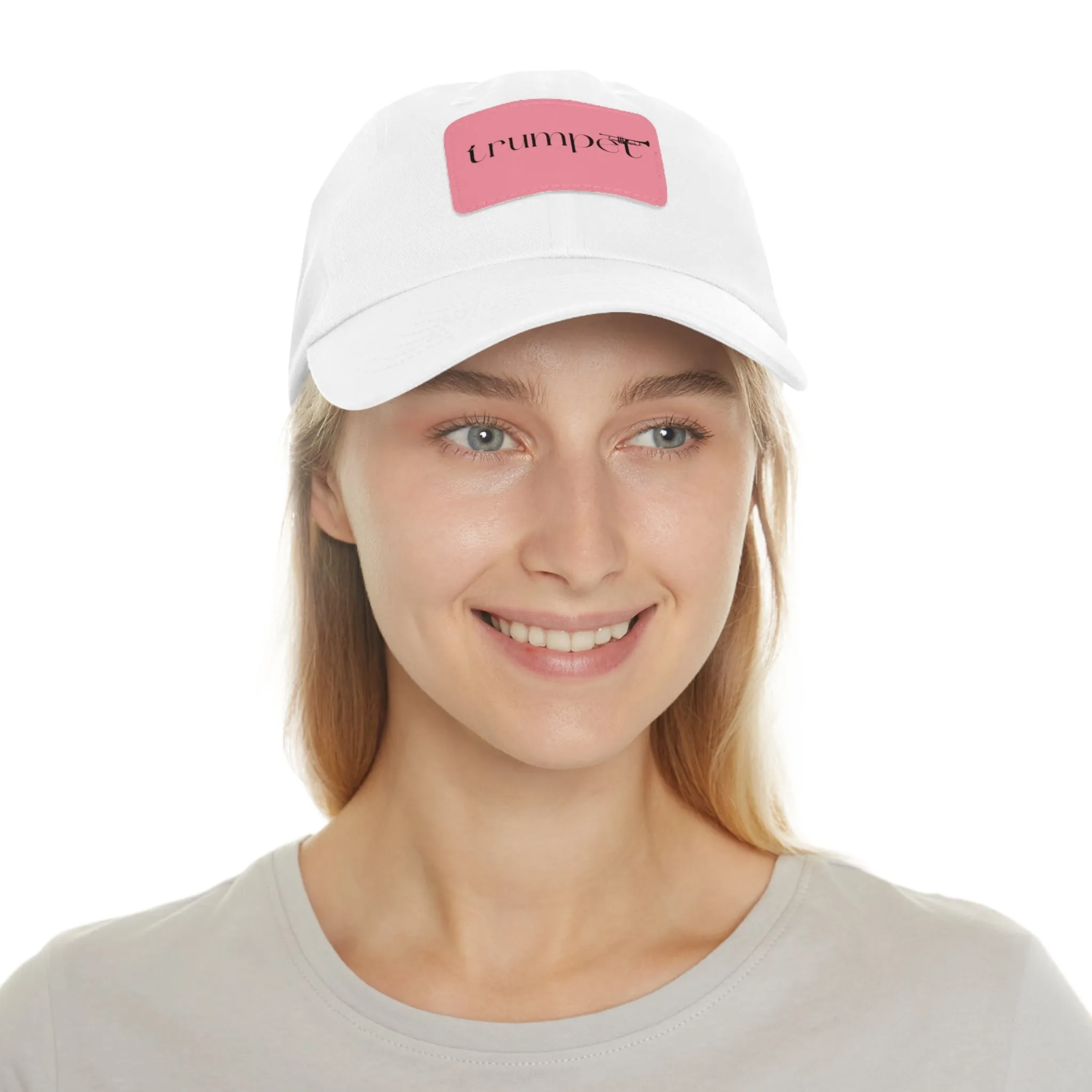 "Trumpet" Dad Hat with Leather Patch (Rectangle)