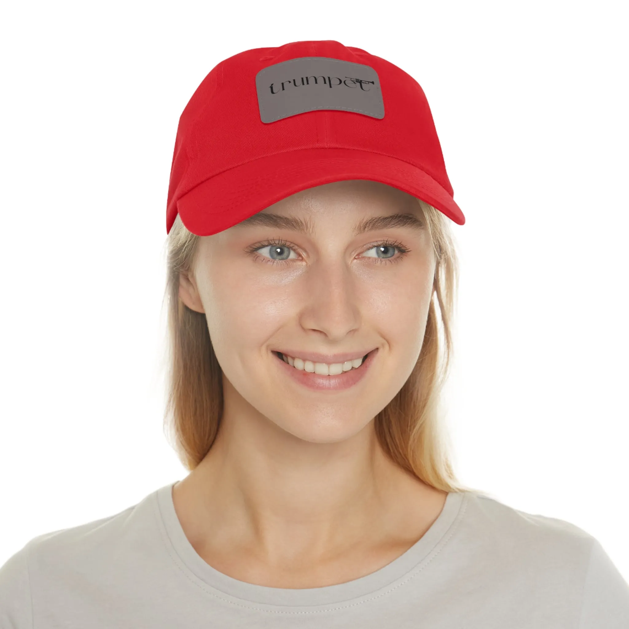 "Trumpet" Dad Hat with Leather Patch (Rectangle)