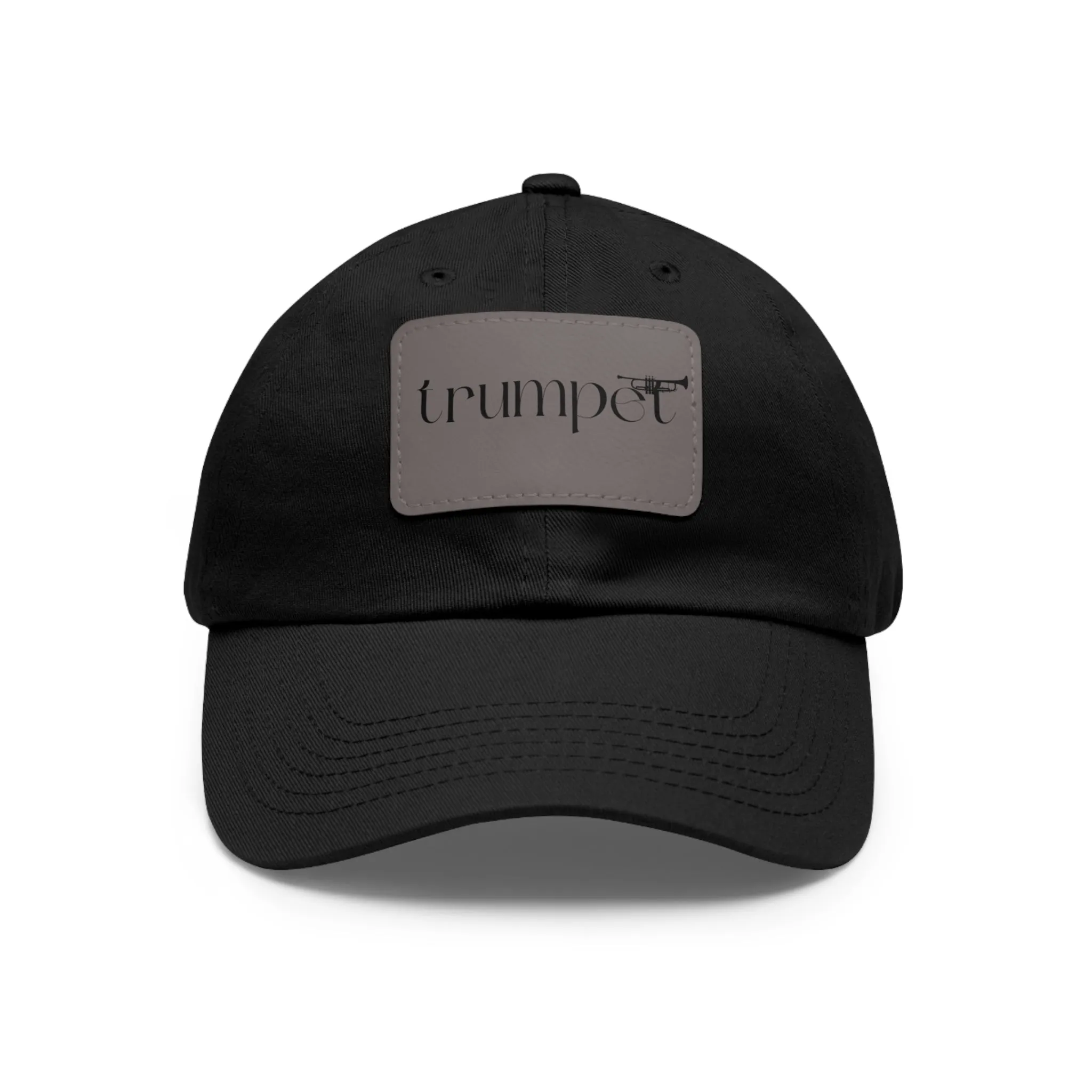 "Trumpet" Dad Hat with Leather Patch (Rectangle)
