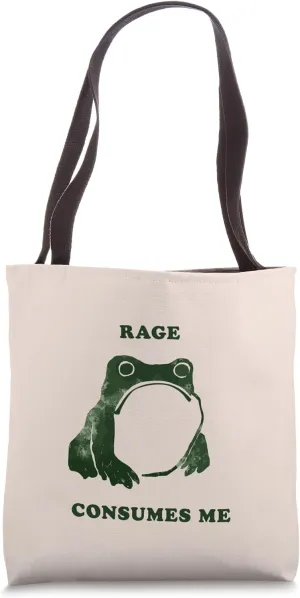 Rage Consumes Me Frog Japanese Grumpy Frog Meme Sarcastic Tote Bag