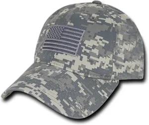 Rapid Dominance.. American Flag Embroidered Washed Cotton Baseball Cap - ACU Camo …