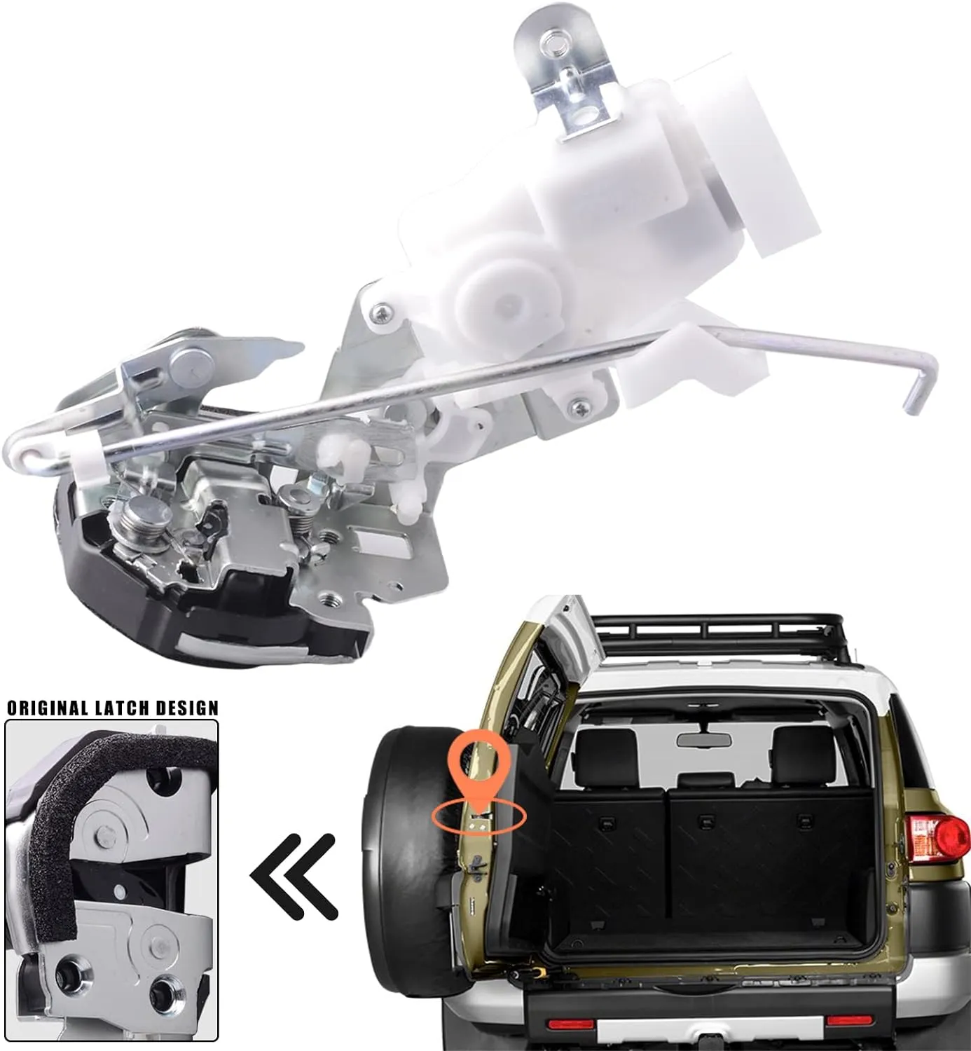Rear Trunk Latch Tailgate Lock Actuator Compatible for Toyota FJ Cruiser 2007-2014, Liftgate Lock Replace 69110-35071, 69110-35070