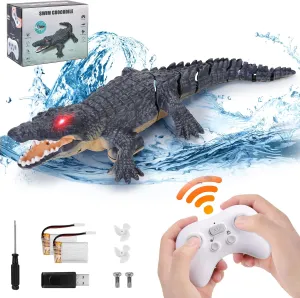 Remote Control Crocodile Boat Toy 1:18 Scale High Simulation RC Crocodile for Swimming Pool Bathroom Great Gift RC Boat Alligator Toys for 6  Year Old Boys and Girls