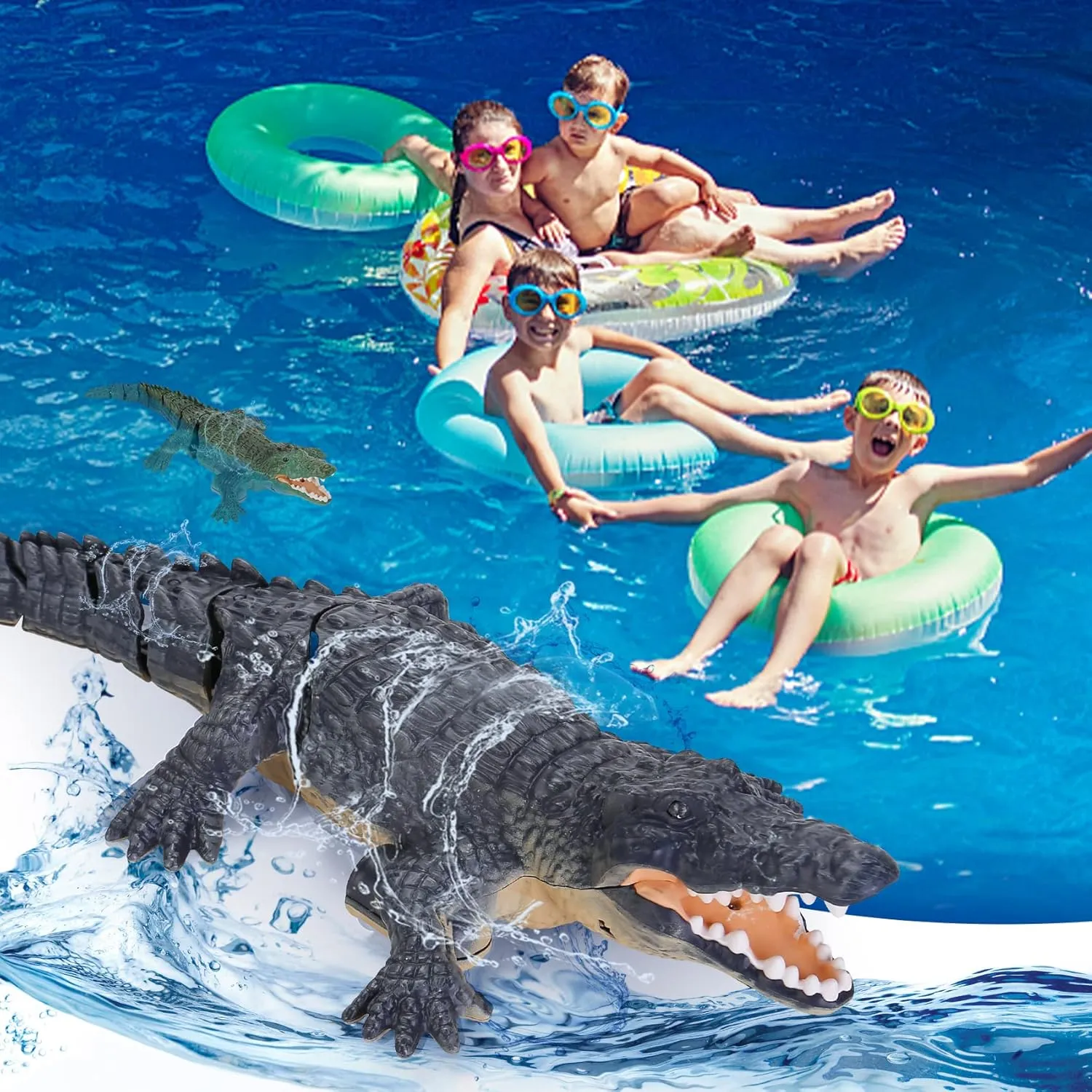 Remote Control Crocodile Boat Toy 1:18 Scale High Simulation RC Crocodile for Swimming Pool Bathroom Great Gift RC Boat Alligator Toys for 6  Year Old Boys and Girls