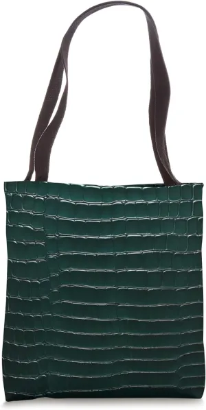 Reptile Alligator Lizard Crocodile Snake Pattern Green Skin Tote Bag