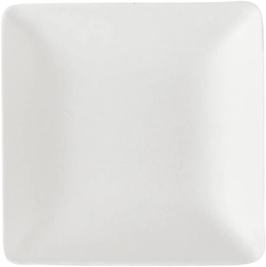 Restaurantware Pulp Safe No PFAS Added 2.6 x 2.6 Inch Mini Square Plates 100 Disposable Plates - Home Compostable Microwavable And Freezable White Bagasse Plates For Hot And Cold Foods
