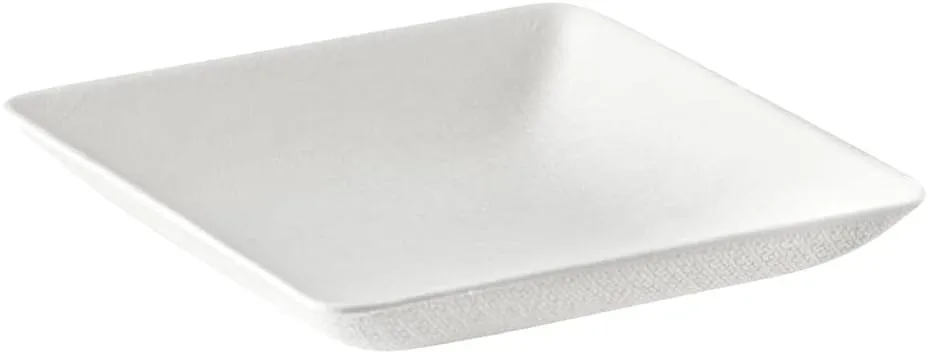Restaurantware Pulp Safe No PFAS Added 2.6 x 2.6 Inch Mini Square Plates 100 Disposable Plates - Home Compostable Microwavable And Freezable White Bagasse Plates For Hot And Cold Foods