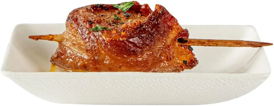 Restaurantware Pulp Safe No PFAS Added 2.6 x 2.6 Inch Mini Square Plates 100 Disposable Plates - Home Compostable Microwavable And Freezable White Bagasse Plates For Hot And Cold Foods