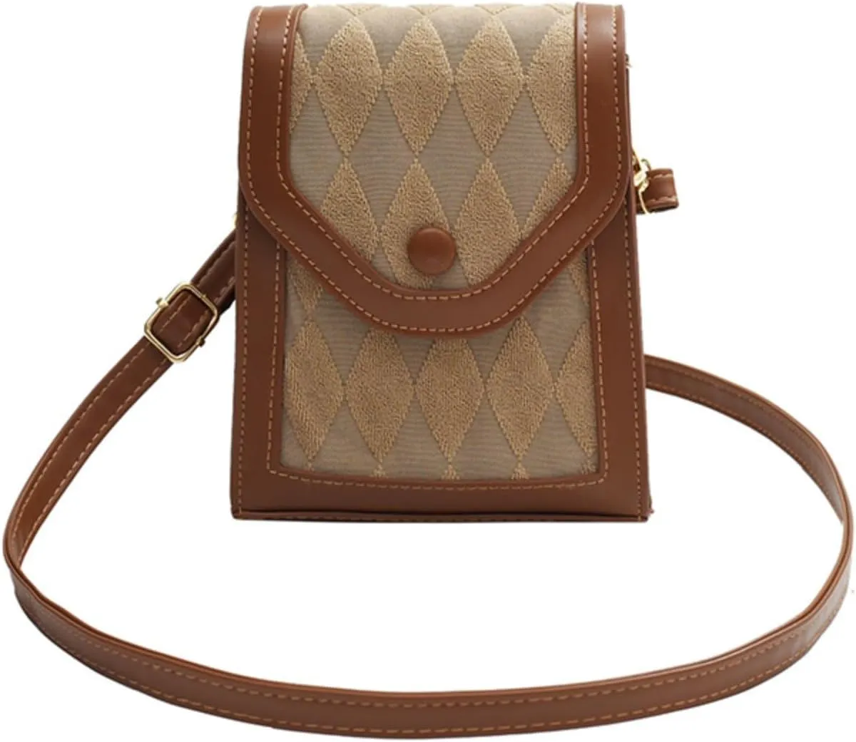 Retro Crossbody Bag, Vintage Shoulder Bag, Small Handbag, Pu Crossbody Bag for Women, Trendy Square Mini Purse (khaki)