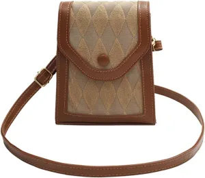 Retro Crossbody Bag, Vintage Shoulder Bag, Small Handbag, Pu Crossbody Bag for Women, Trendy Square Mini Purse (khaki)