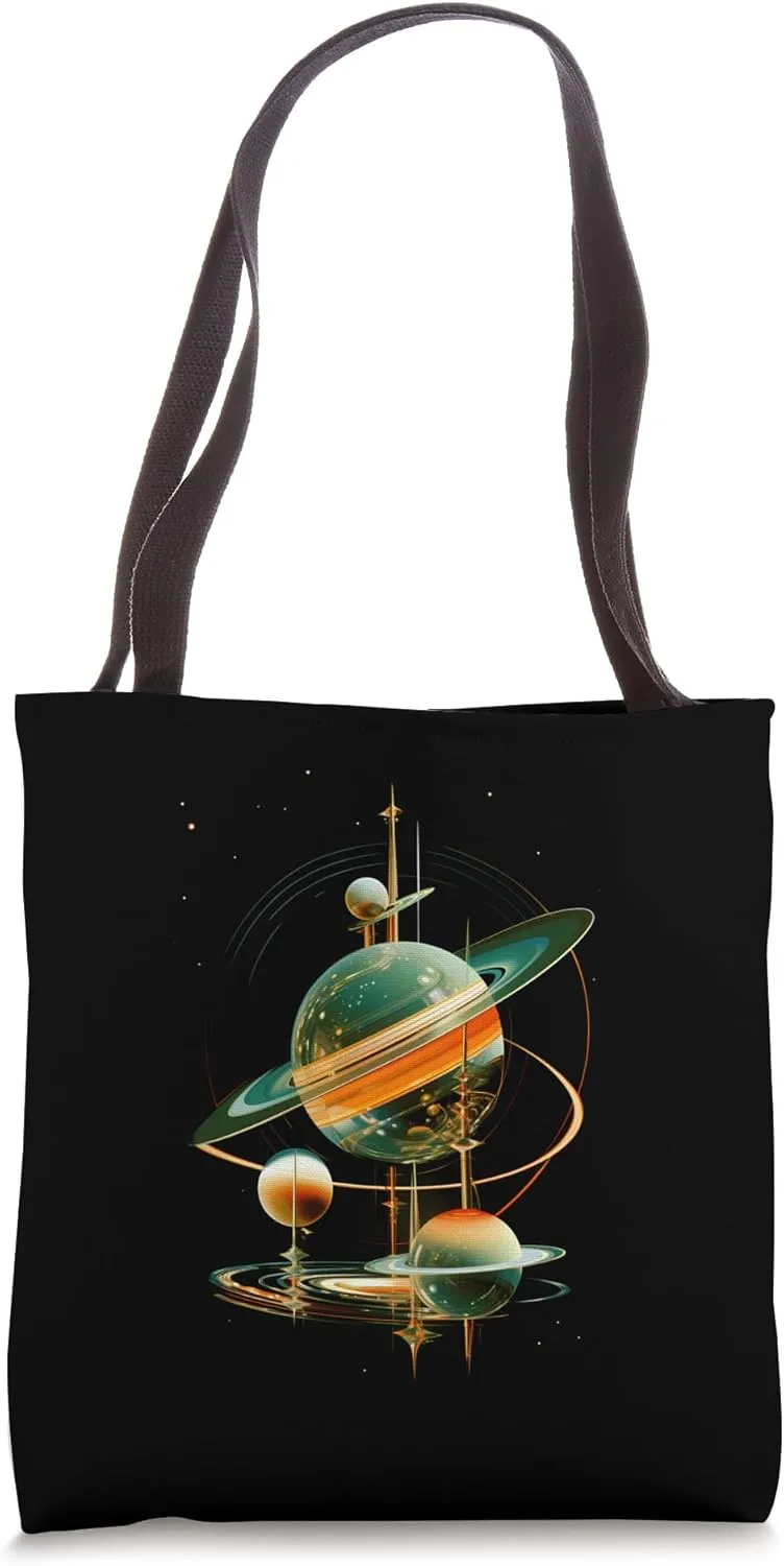 Retro Future American Space Program Inspired SciFi Graphic Tote Bag