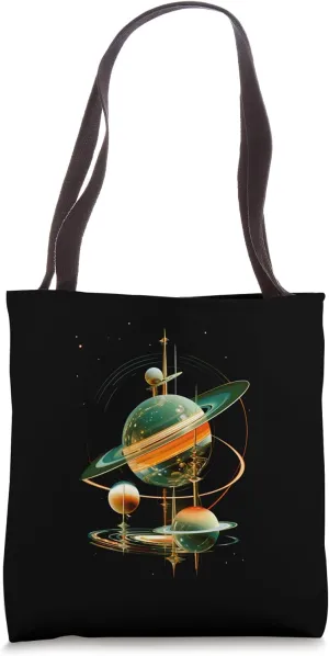 Retro Future American Space Program Inspired SciFi Graphic Tote Bag