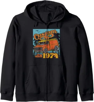Retro Van Custom Made 1974 Dad's Birthday Vintage Zip Hoodie