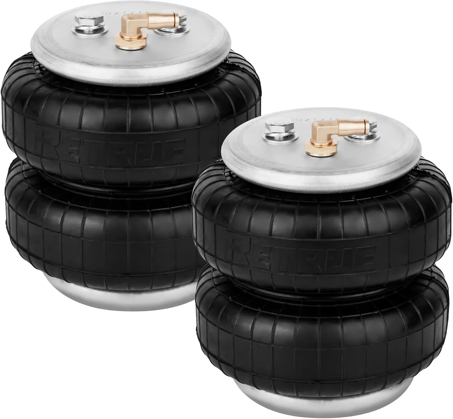 RETRUE Rear Universal Air Suspension Spring Air Bag 5000 Lbs of Load Leveling Capacity with Air Fitting and Bolts, Universal for Ford Chevy GMC Dodge, 2Pcs