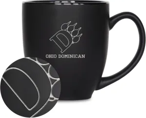 Rico Industries NCAA Northwestern Wildcats Main 15oz Laser Engraved Matte Black Ceramic Bistro Mug - For Hot or Cold Drinks