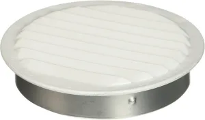 RLW-100 4, 4-Inch Mini Round Aluminum Insect Proof Mini Louvers With Screen, White (Pack of 4)