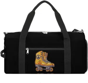 Roller Skates Print Sports Gym Bag for Men Women Travel Duffel Bag with Shoulder Strap